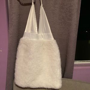 White silk fluffy dress